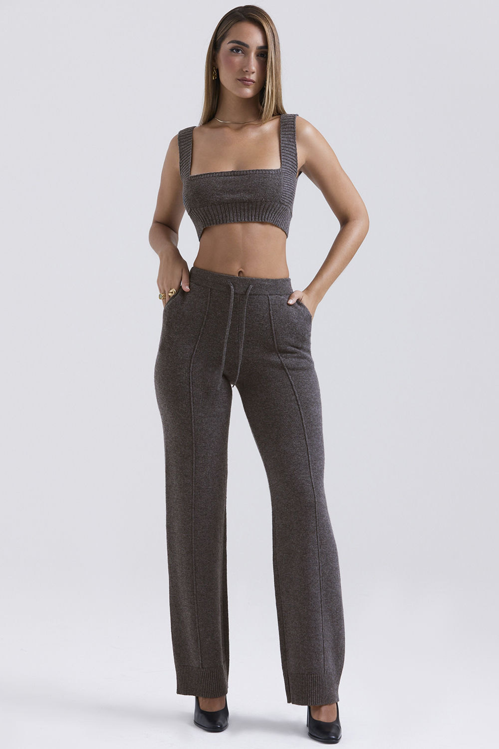 charcoal cashmere blend bralette
