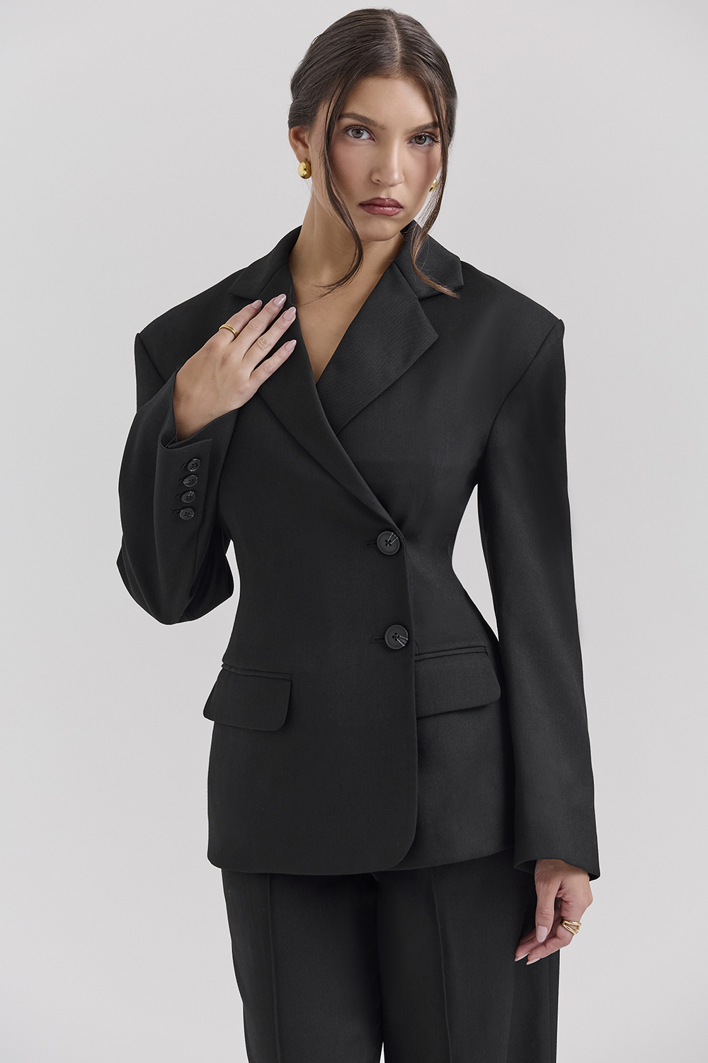 black hourglass blazer