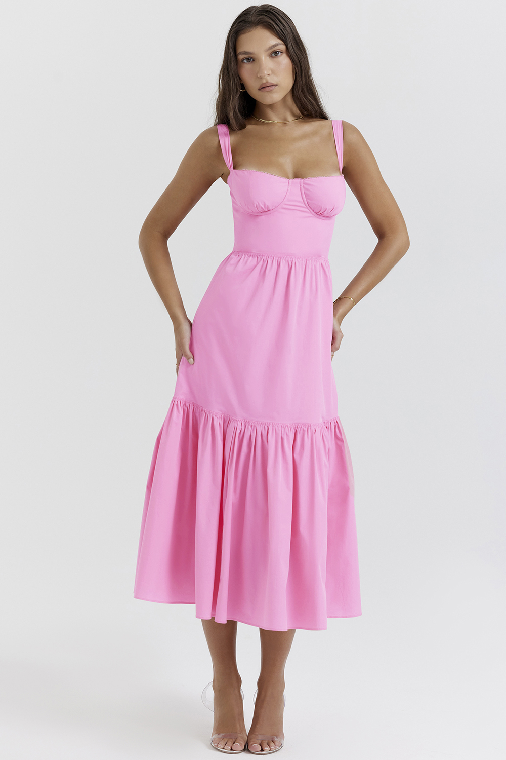 french pink midi sundress