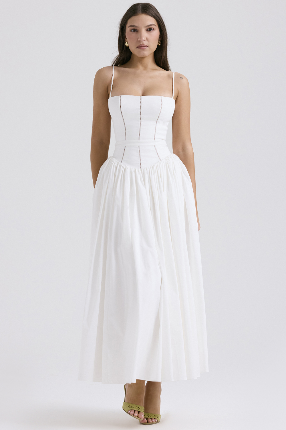 white cotton maxi sundress
