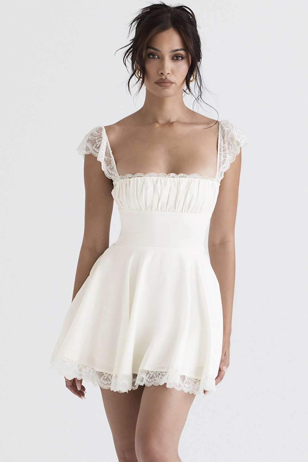 ivory a-line mini dress