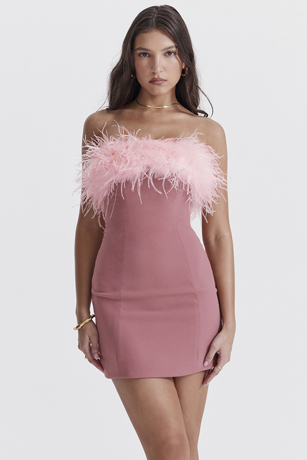 warm pink mini dress