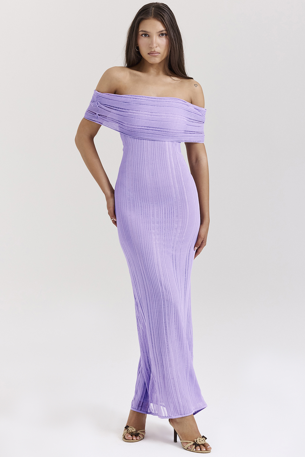 orchid ladder knit maxi dress
