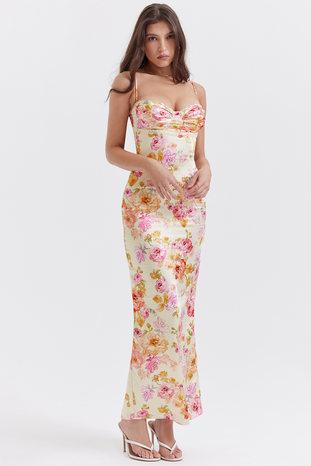 ivory floral maxi dress