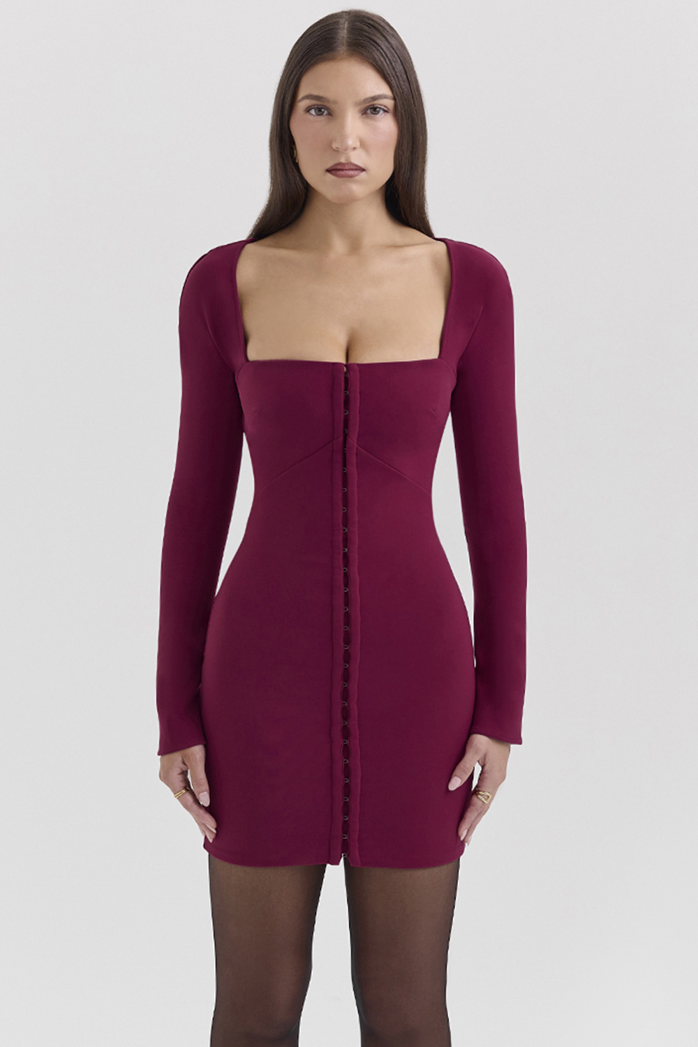 berry bodycon mini dress