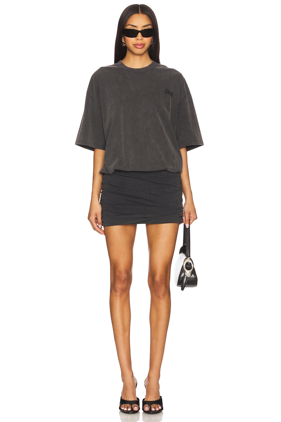 T-shirt Dress With Ruched Mini Skirt