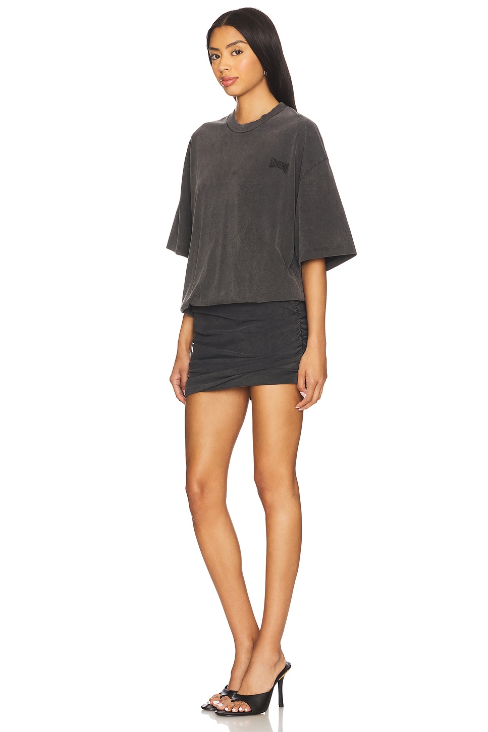 T-shirt Dress With Ruched Mini Skirt