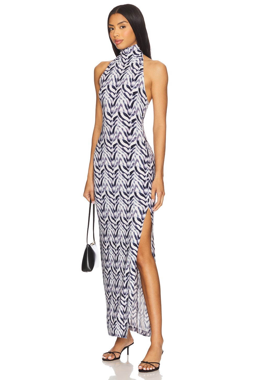 x REVOLVE Halter Turtle Side Slit Gown