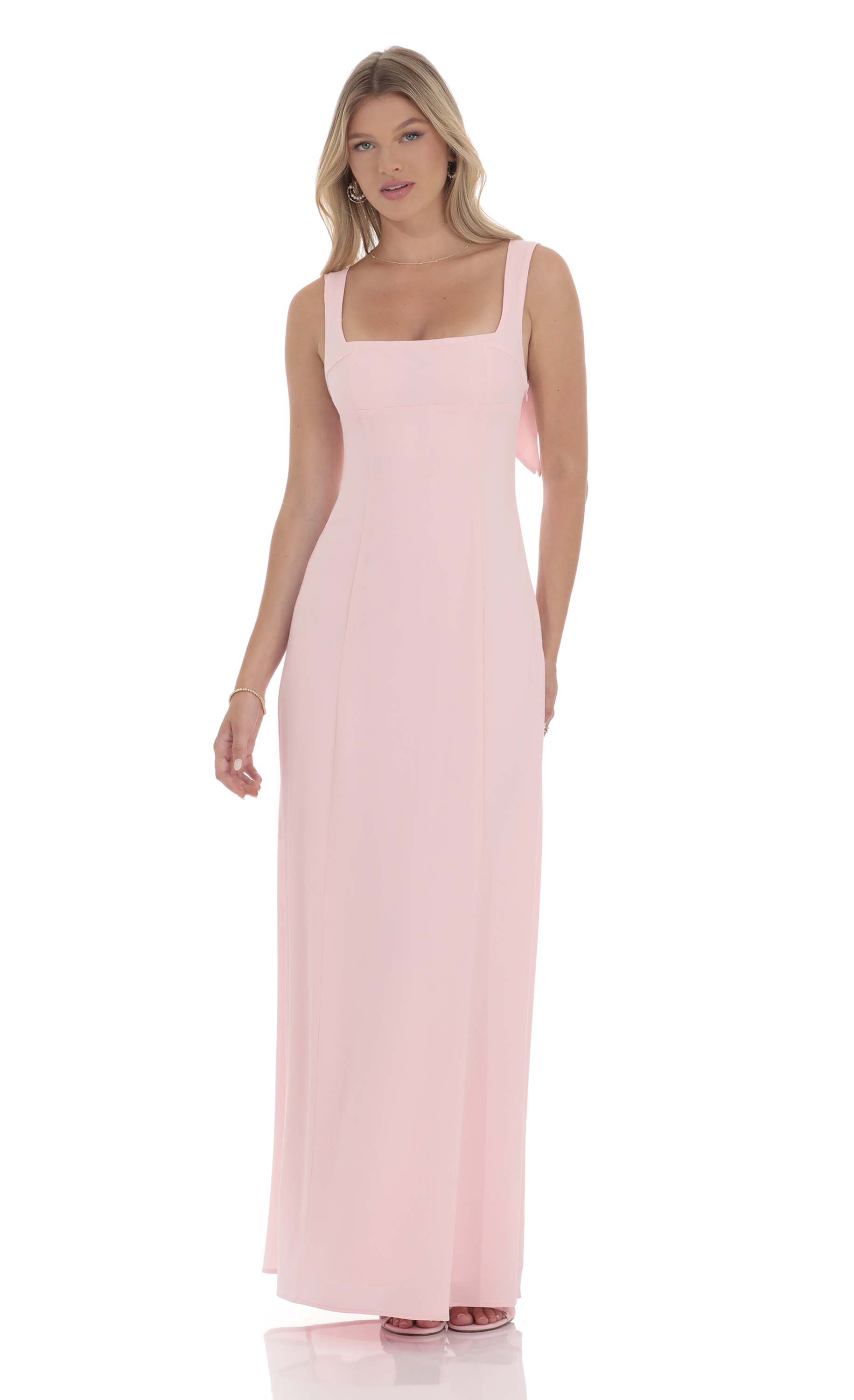 Back Bows Maxi Dress in Pink