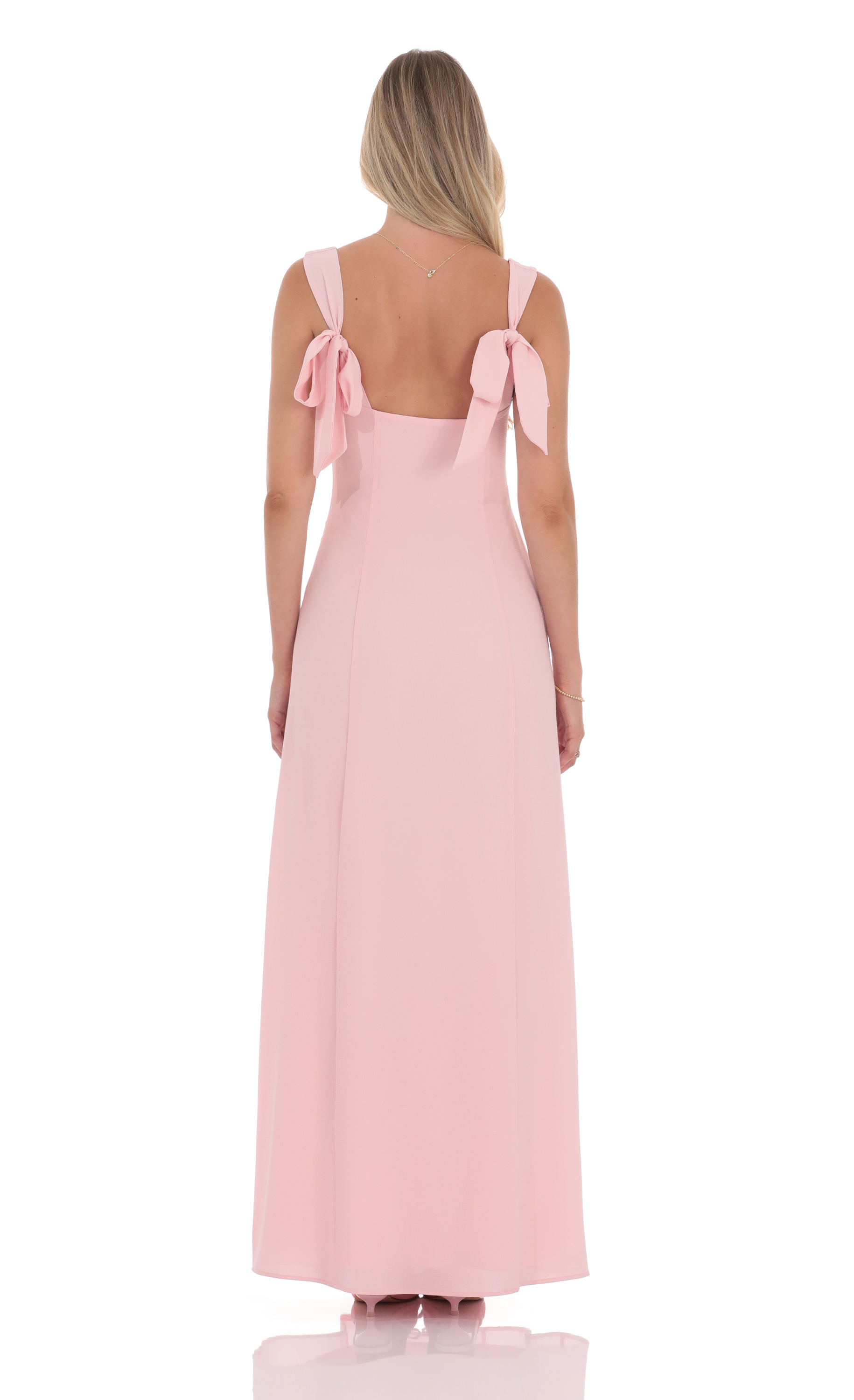 Back Bows Maxi Dress in Pink