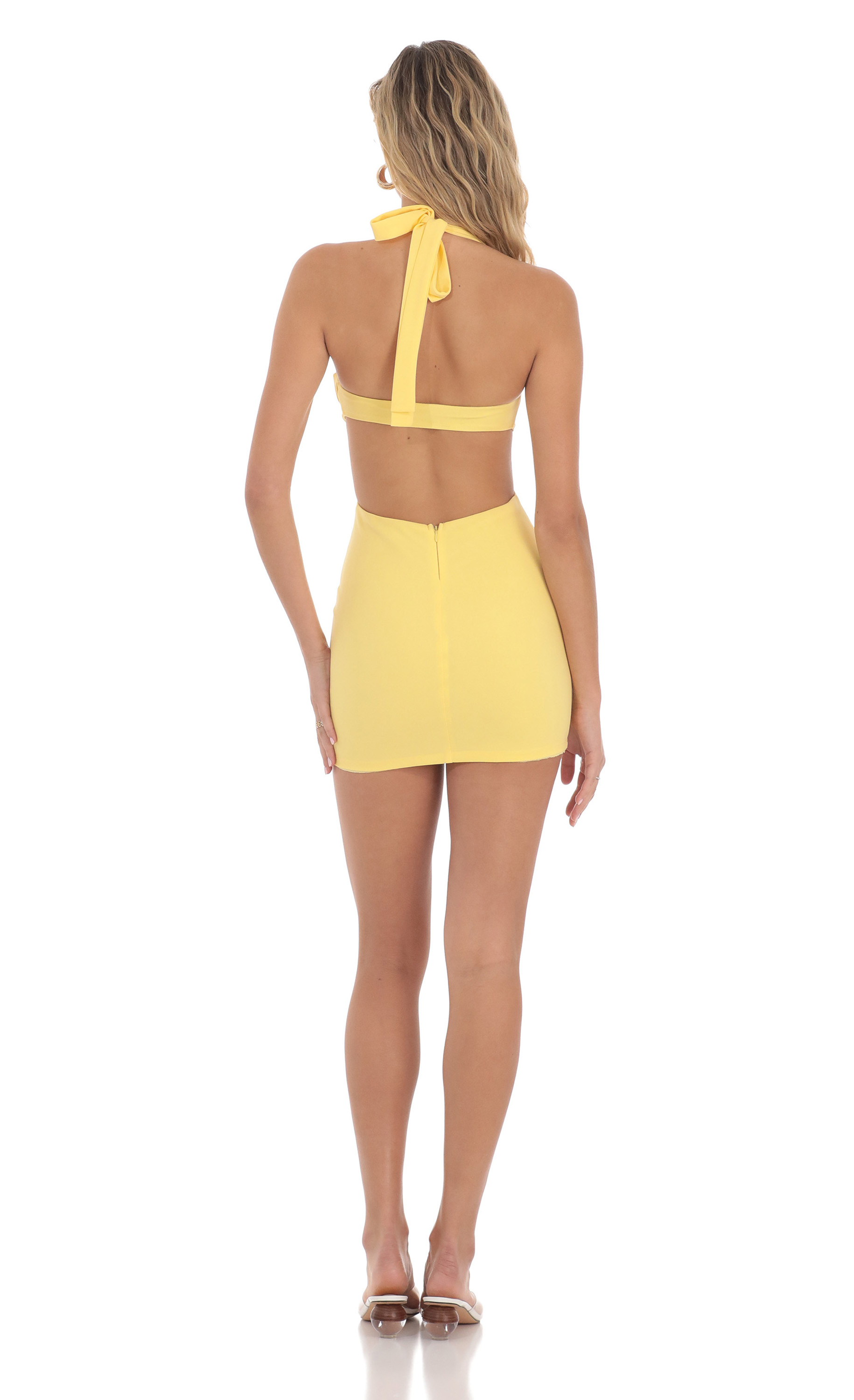 Cutout Bodycon Dress in Yellow