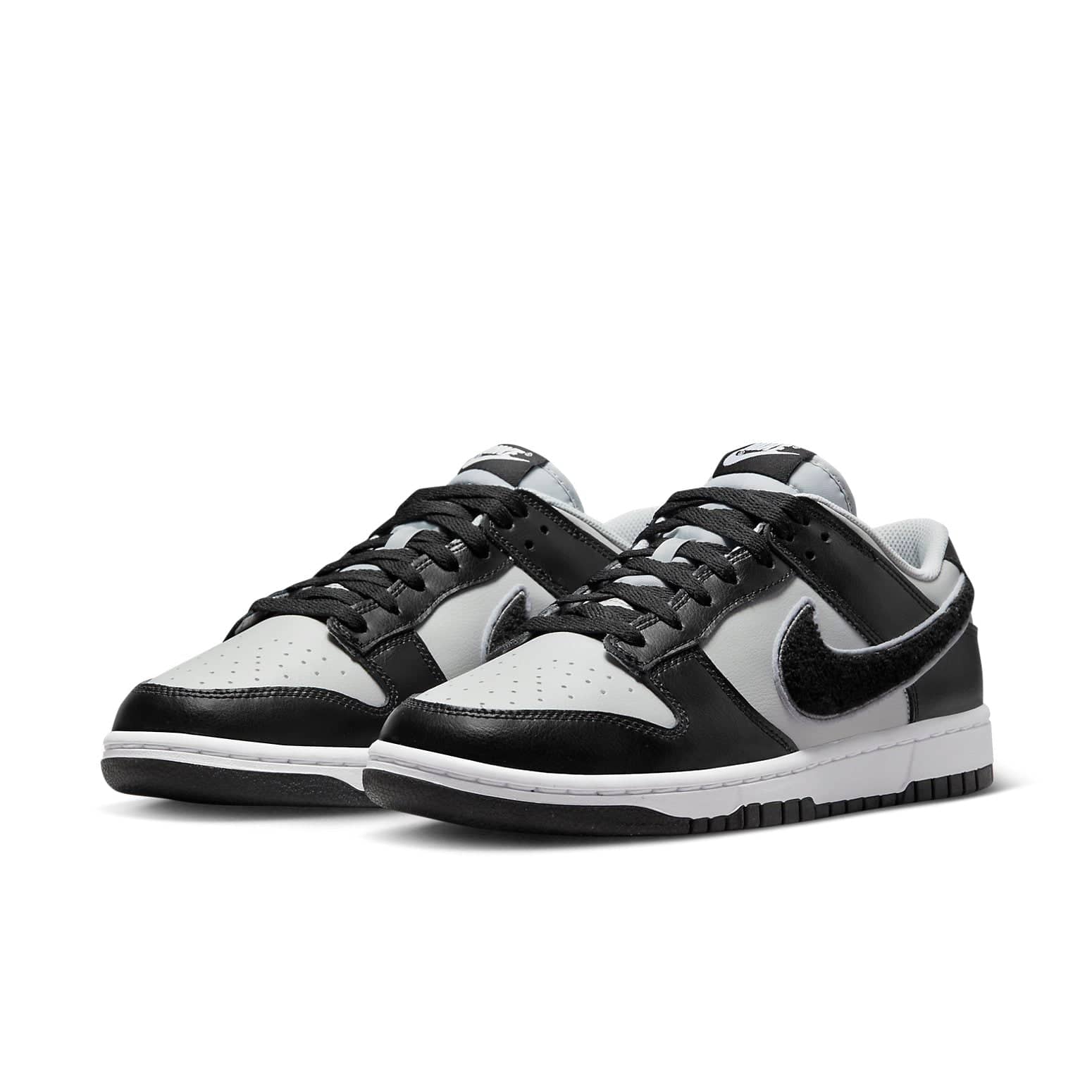 Nike Dunk Low  Chenille Swoosh - Black Grey Fog