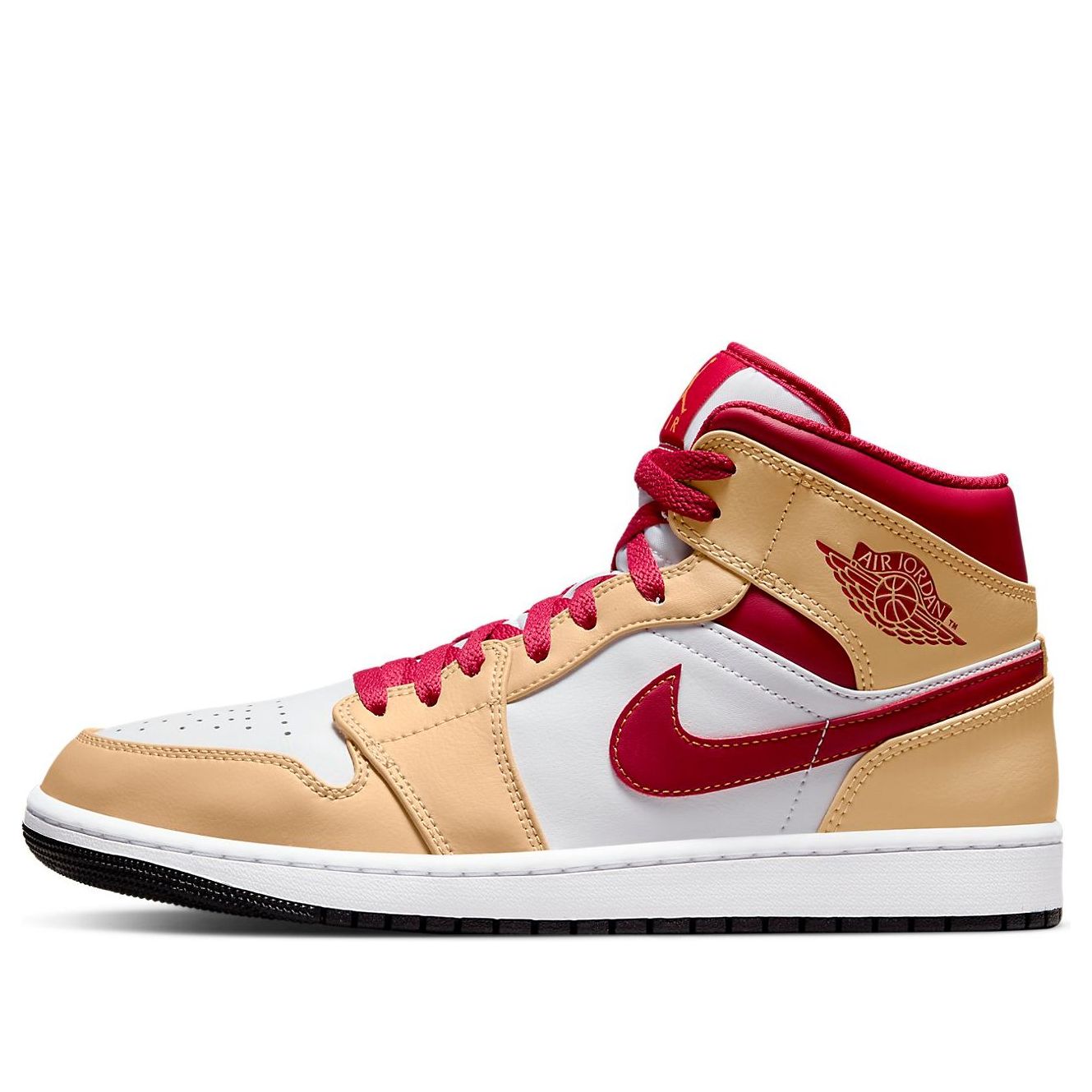 Air Jordan 1 Mid  Light Curry Cardinal Red