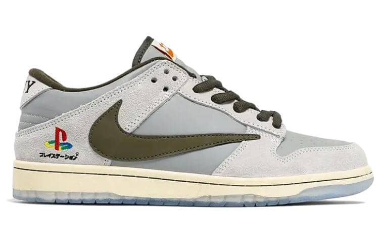 Nike x Travis Scott x PlayStation Dunk Low  Grey White