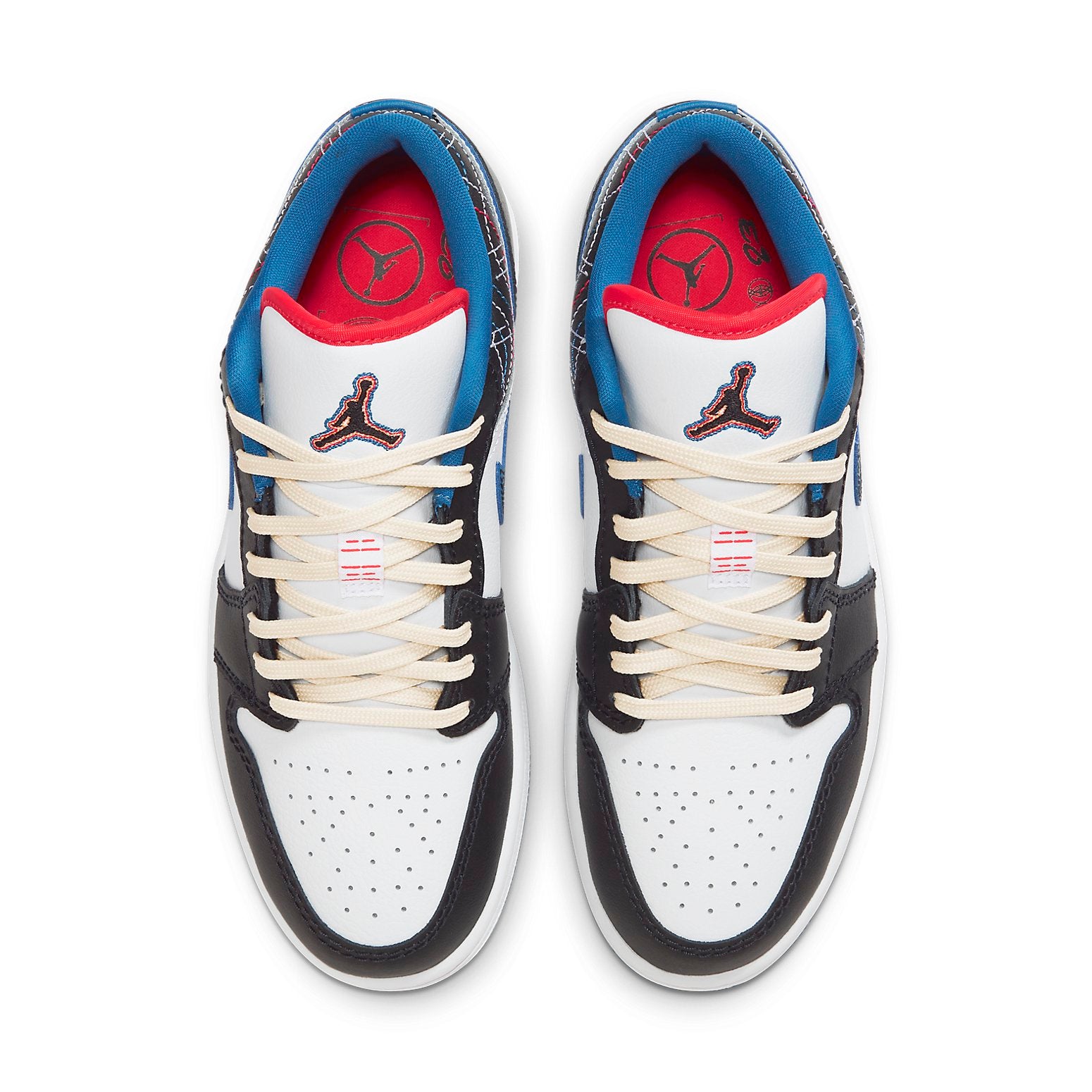 Air Jordan 1 Low  White Industrial Blue Siren Red