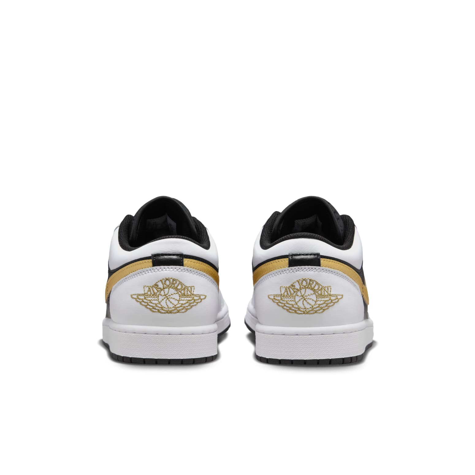 Air Jordan 1 Low  White Black Metallic Gold Swoosh