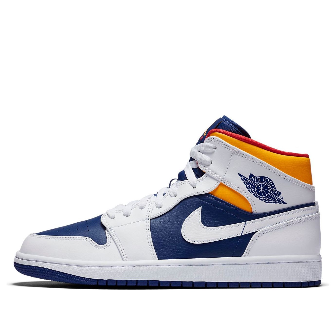 Air Jordan 1 Mid  White Deep Royal Blue