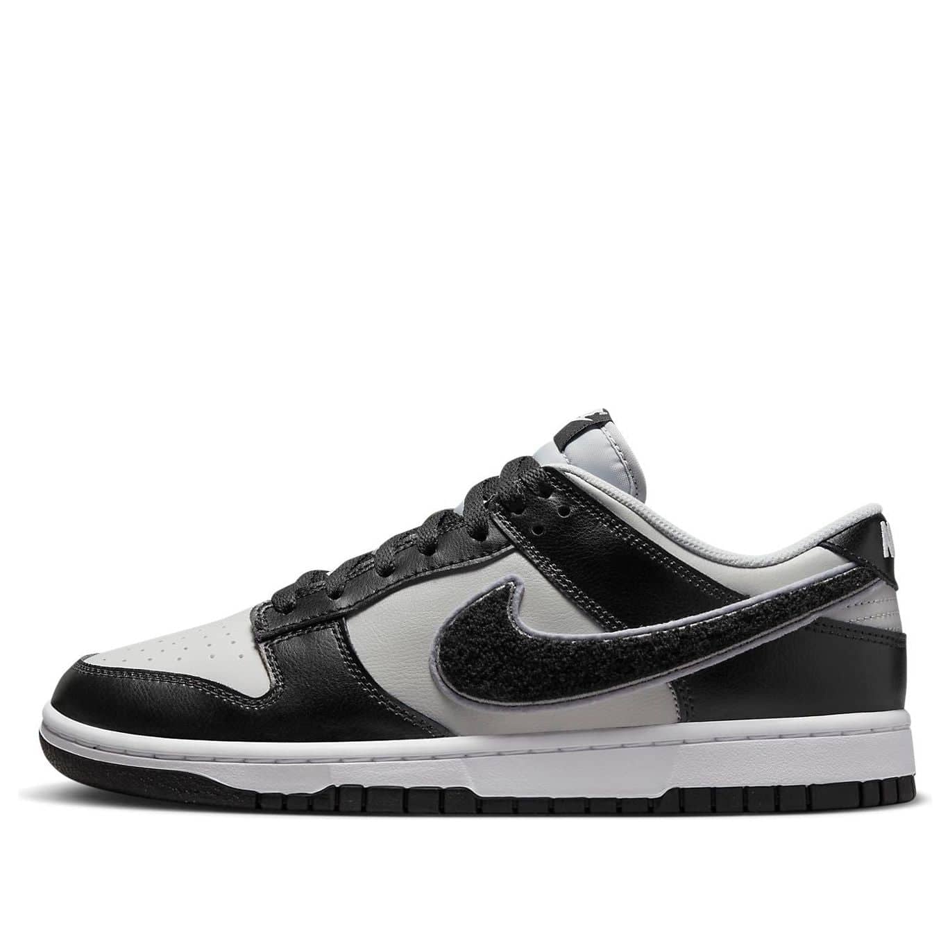 Nike Dunk Low  Chenille Swoosh - Black Grey Fog