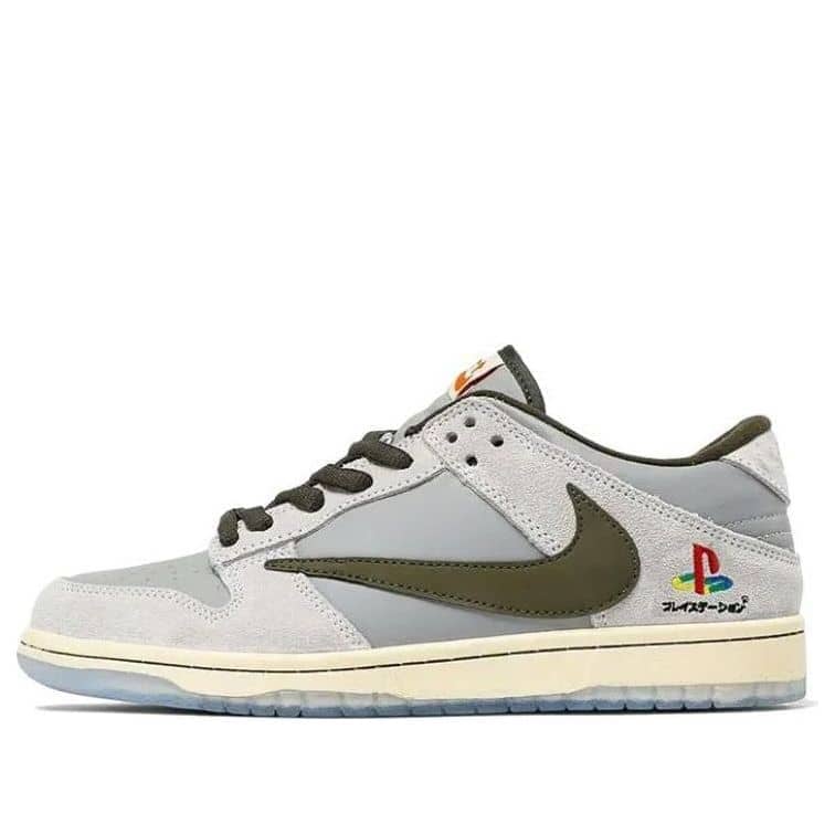 Nike x Travis Scott x PlayStation Dunk Low  Grey White