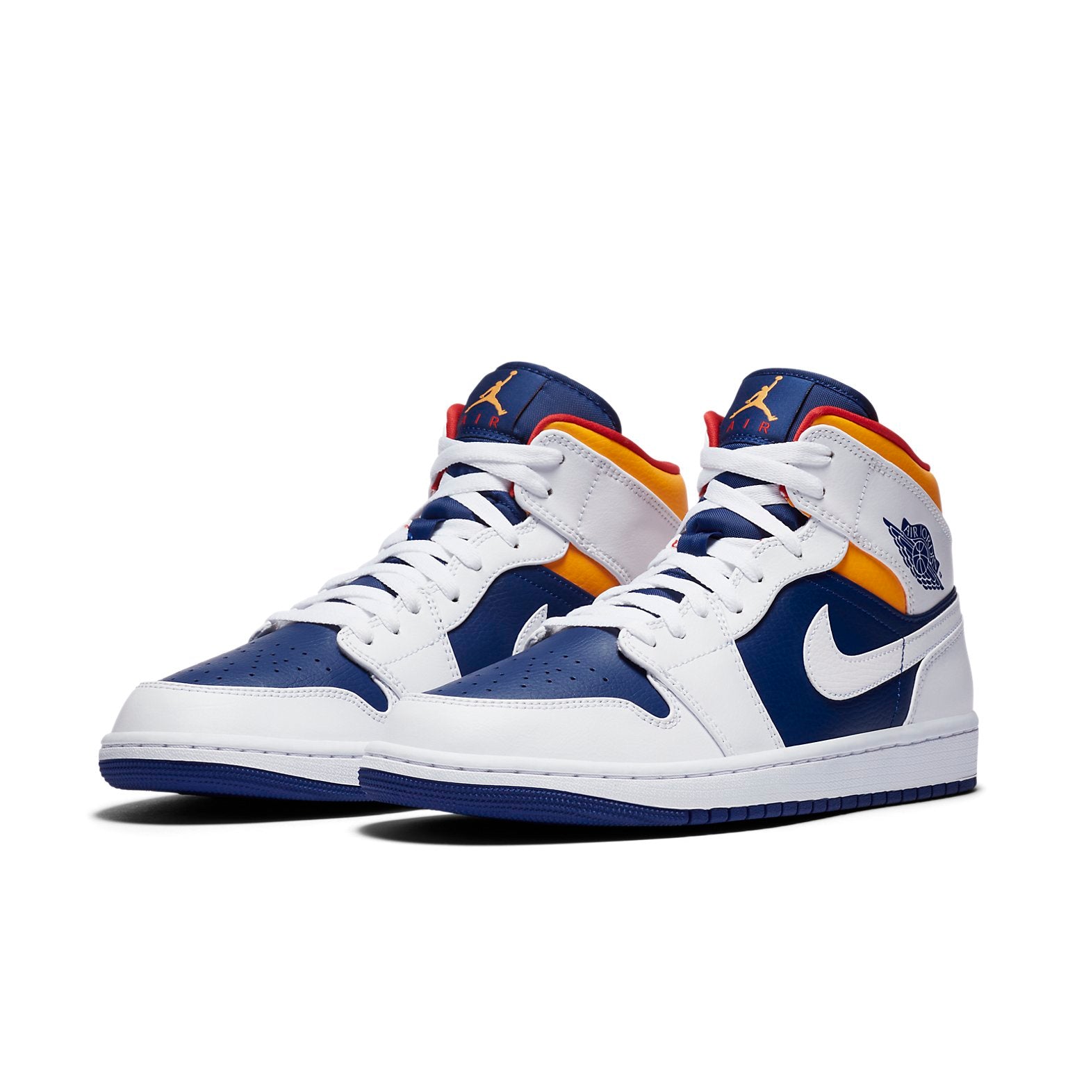 Air Jordan 1 Mid  White Deep Royal Blue