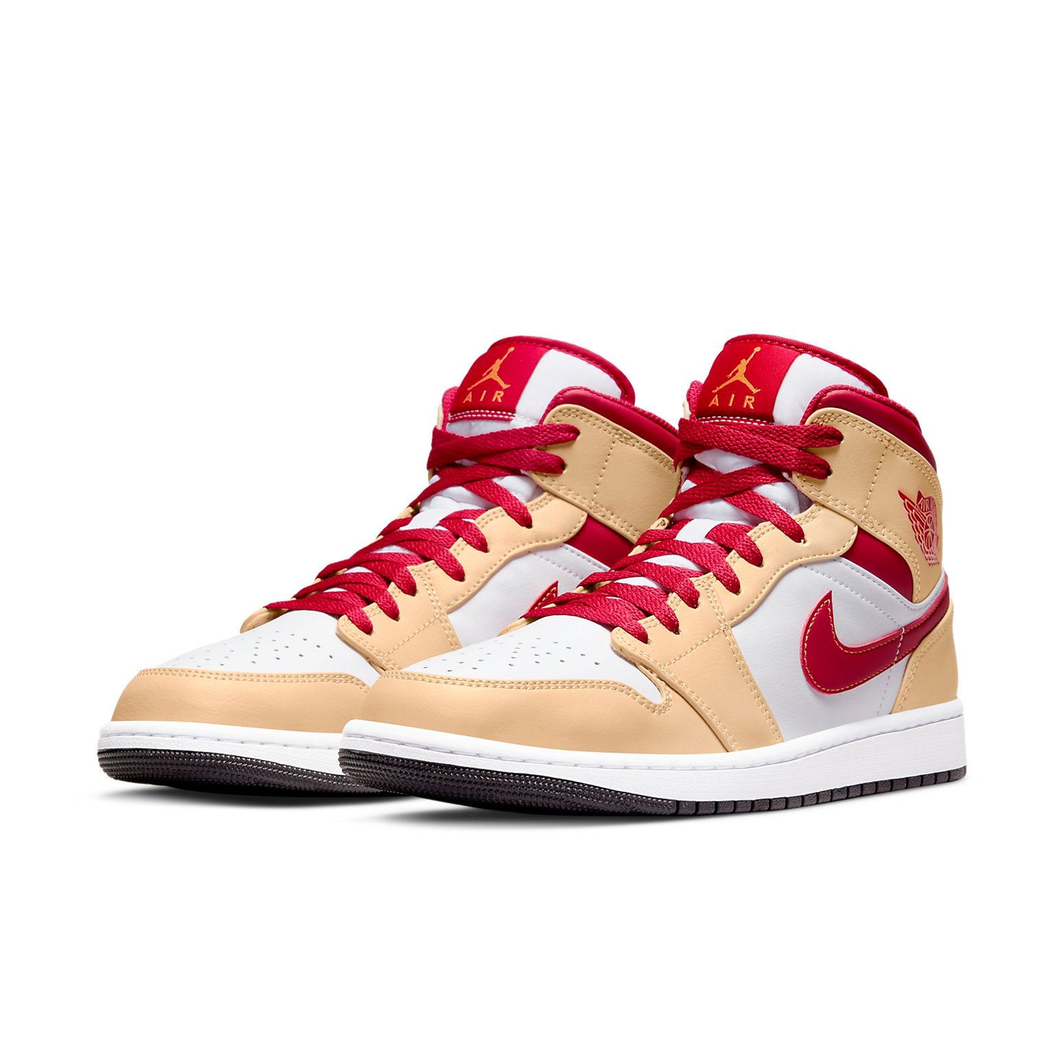 Air Jordan 1 Mid  Light Curry Cardinal Red