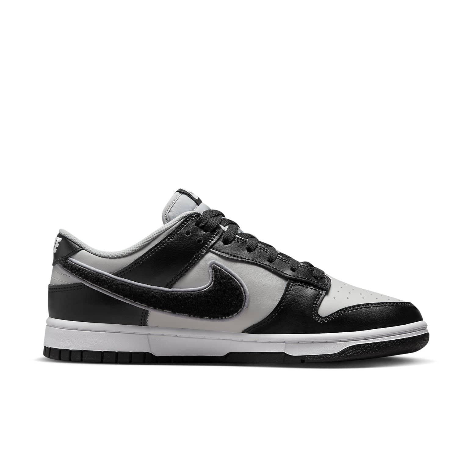 Nike Dunk Low  Chenille Swoosh - Black Grey Fog