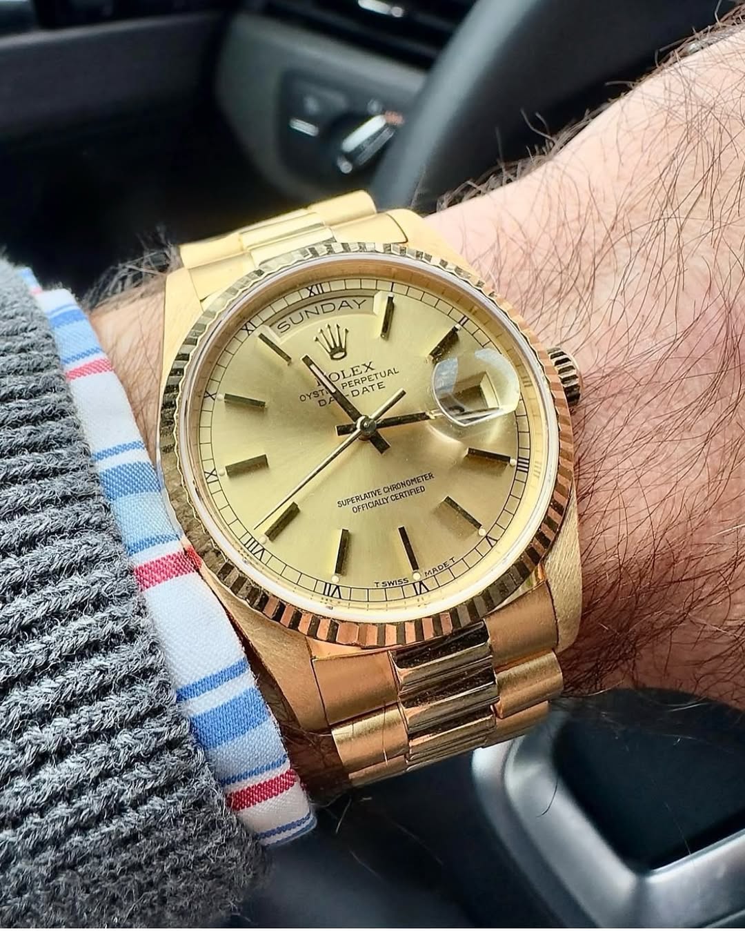 Rolex Day-Date "President" 40mm Yellow Gold Champagne Roman Numeral Dial - 228238 photo review