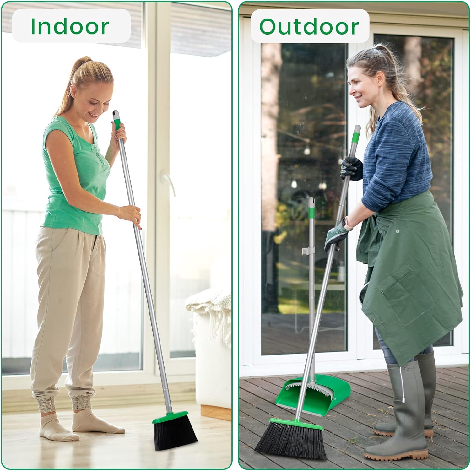 TreeLen Broom and Dustpan Set with 52