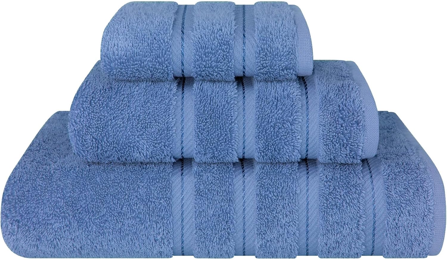 American Soft Linen Luxury 6 Piece Towel Set, 2 Bath Towels 2 Hand Towels 2 Washcloths, 100% Cotton Turkish Towels for Bathroom, Light Grey Towel Sets
