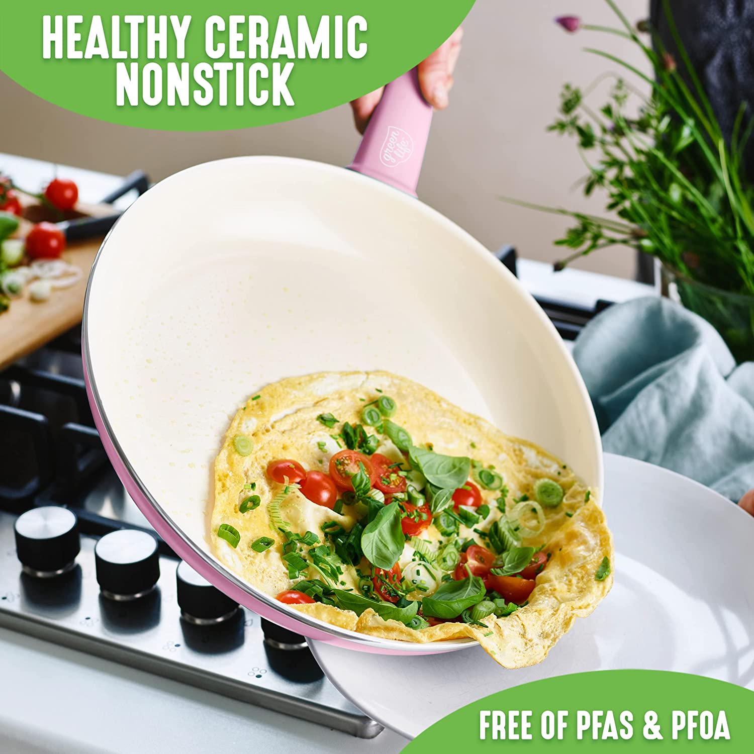 Ceramic non-stick 12-piece pan set