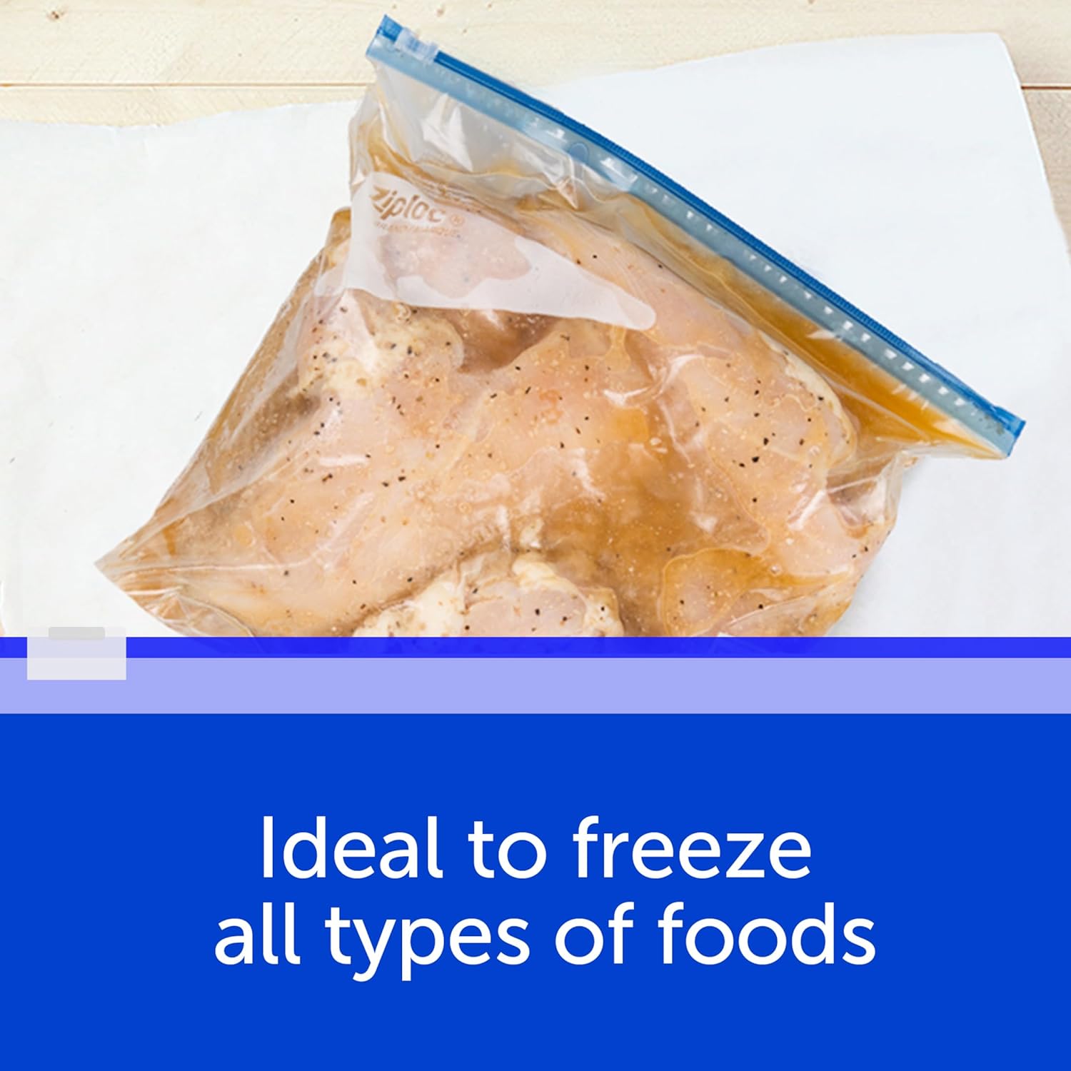 Ziploc Quart Food Storage Freezer Slider Bags, Power Shield Technology for More Durability, 34 Count