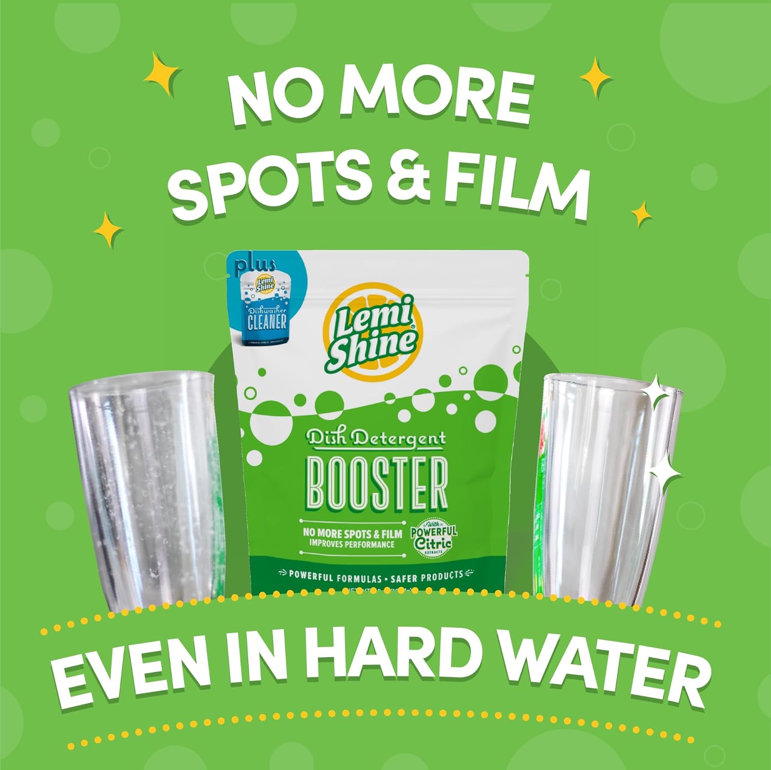 Lemi Shine Dish Detergent Booster, Hard Water Stain Remover, Multi-Use Citric Acid Cleaner (1.5 Pound (Pack of 2))