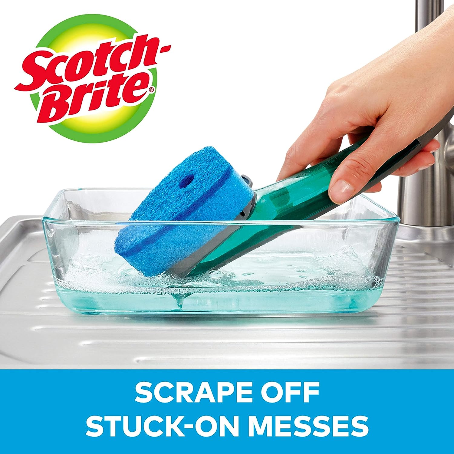 Scotch-Brite Zero Scratch Non-Scratch Scrub Sponges, Sponges for Cleaning Kitchen, Bathroom, and Household, Non-Scratch Sponges Safe for Non-Stick Cookware, 6 Scrubbing Sponges