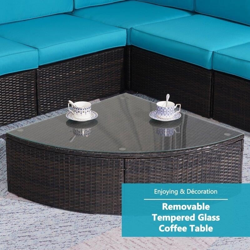 Kerwick Wicker/Rattan 5 - Person Seating Group with Cushions