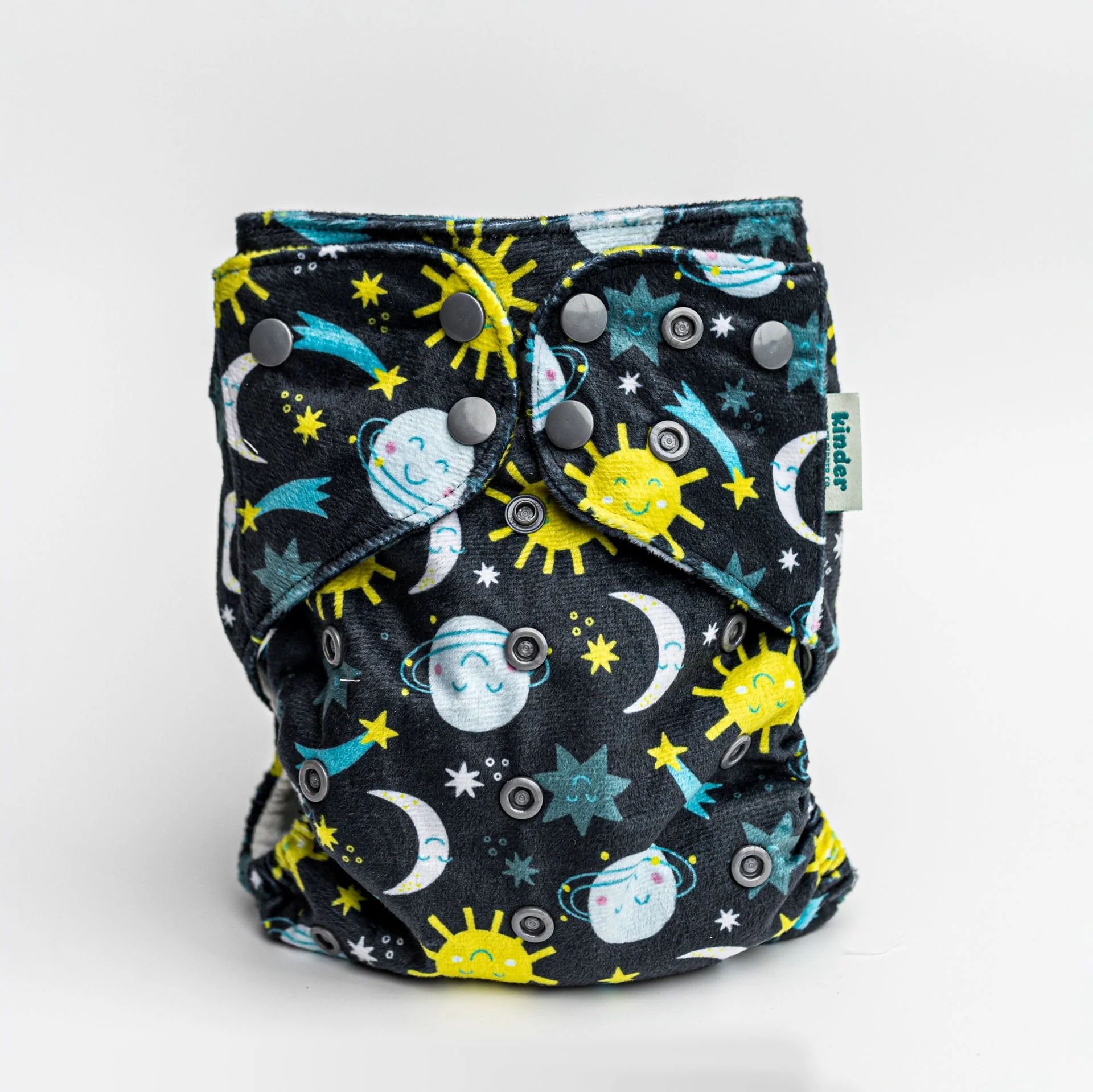 Kinder Cloth Diaper Co. Basics Lounger Pocket Cloth Diaper — Minky Fleece with Athletic Wicking Jersey