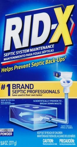 RID-X Septic Treatment, Septic Tank Treatment, 1 Month Supply Of Powder, 9.8 oz