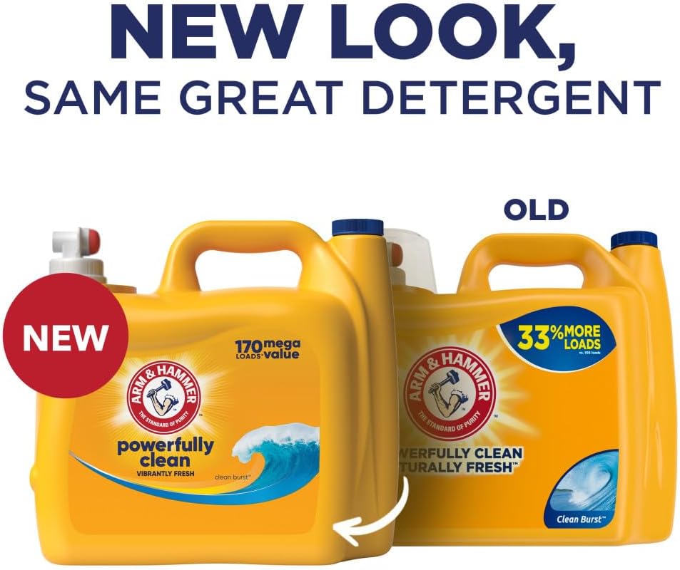 Arm & Hammer Clean Burst, 170 Loads Liquid Laundry Detergent, 170 Fl oz
