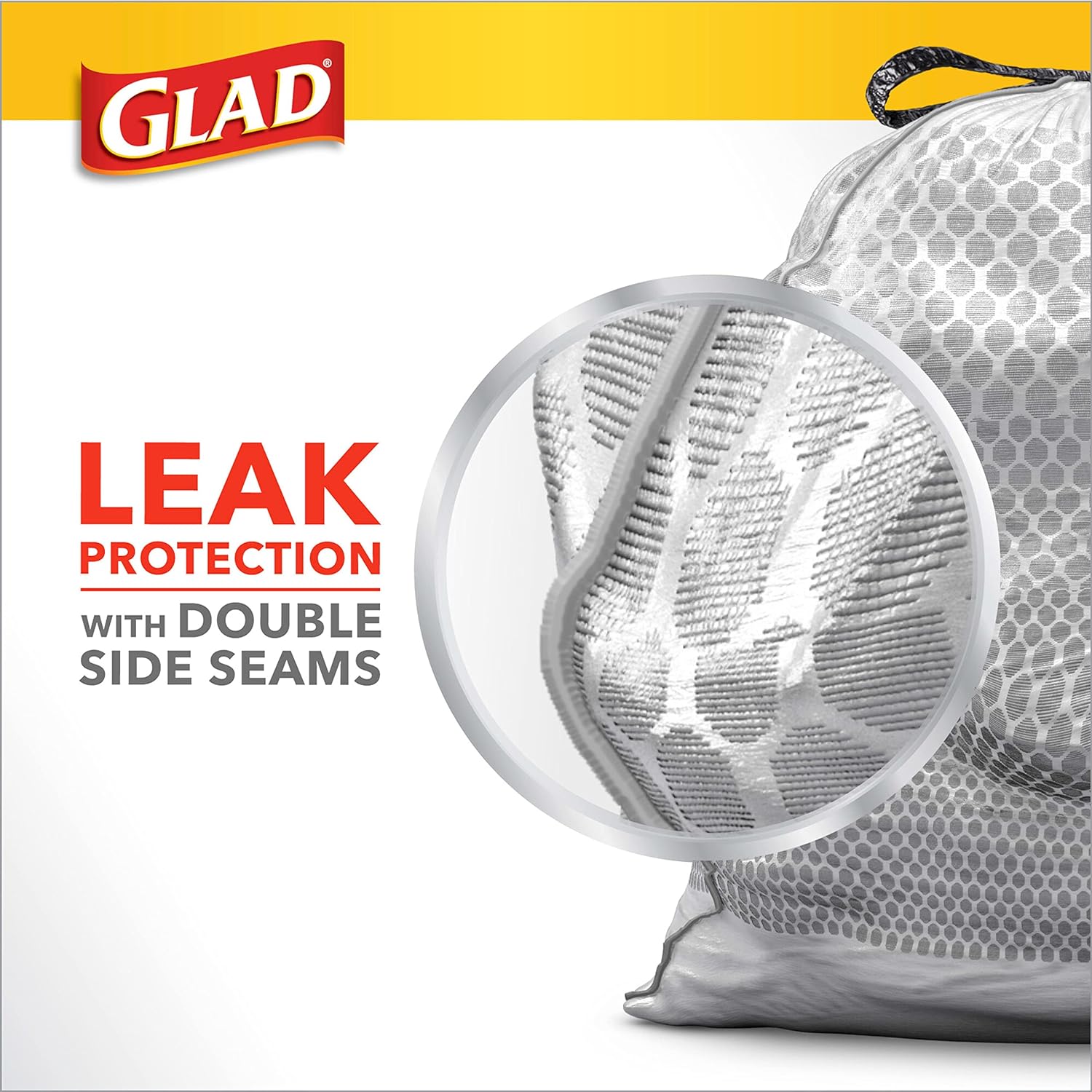 Glad Trash Bags, ForceFlex Tall Kitchen Drawstring Garbage Bags, 13 Gal, Fresh Clean Scent with Febreze, 110 Ct (Packaging May Vary)