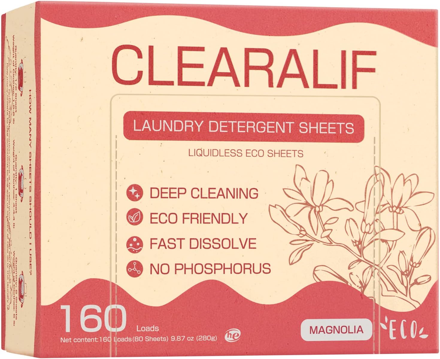 CLEARALIF Laundry Detergent Sheets Up to 160 Loads, Fresh Linen - Great For Travel,Apartments, Dorms,Laundry Detergent Strips Eco Friendly & Hypoallergenic