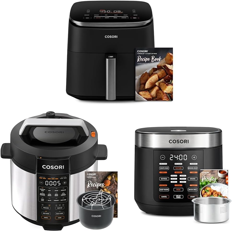 COSORI Electric Pressure Cooker 6 qt, 9-in-1 Instant Multi Cooker with Safer Venting Design, Rice Cooker, Slow Cooker, Sous Vide, Saute Pot, 1100W, Stainless Steel