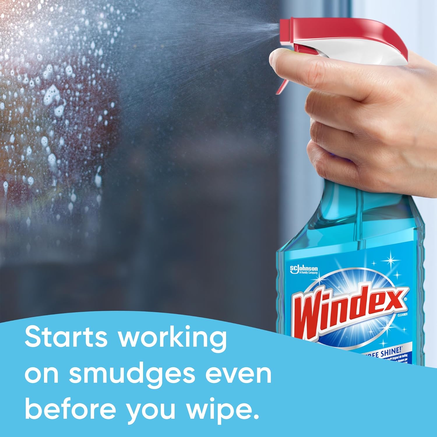 Windex Glass and Window Cleaner Spray Bottle, Bottle Made from 100% Recycled Plastic, Surface Cleaning Spray, Original Blue Scent, 23 Fl Oz (Pack of 2)