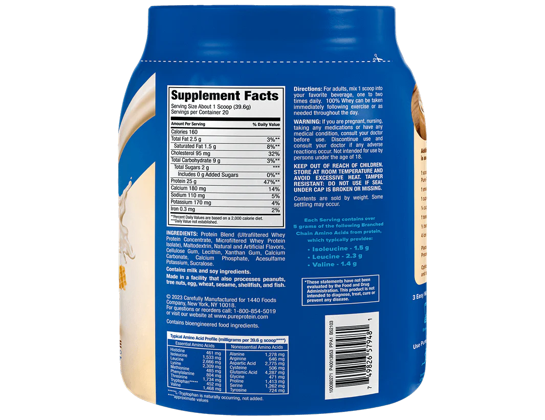 Vanilla Milkshake 100% Whey Protein Powder -  (1.75 lb. Canister)