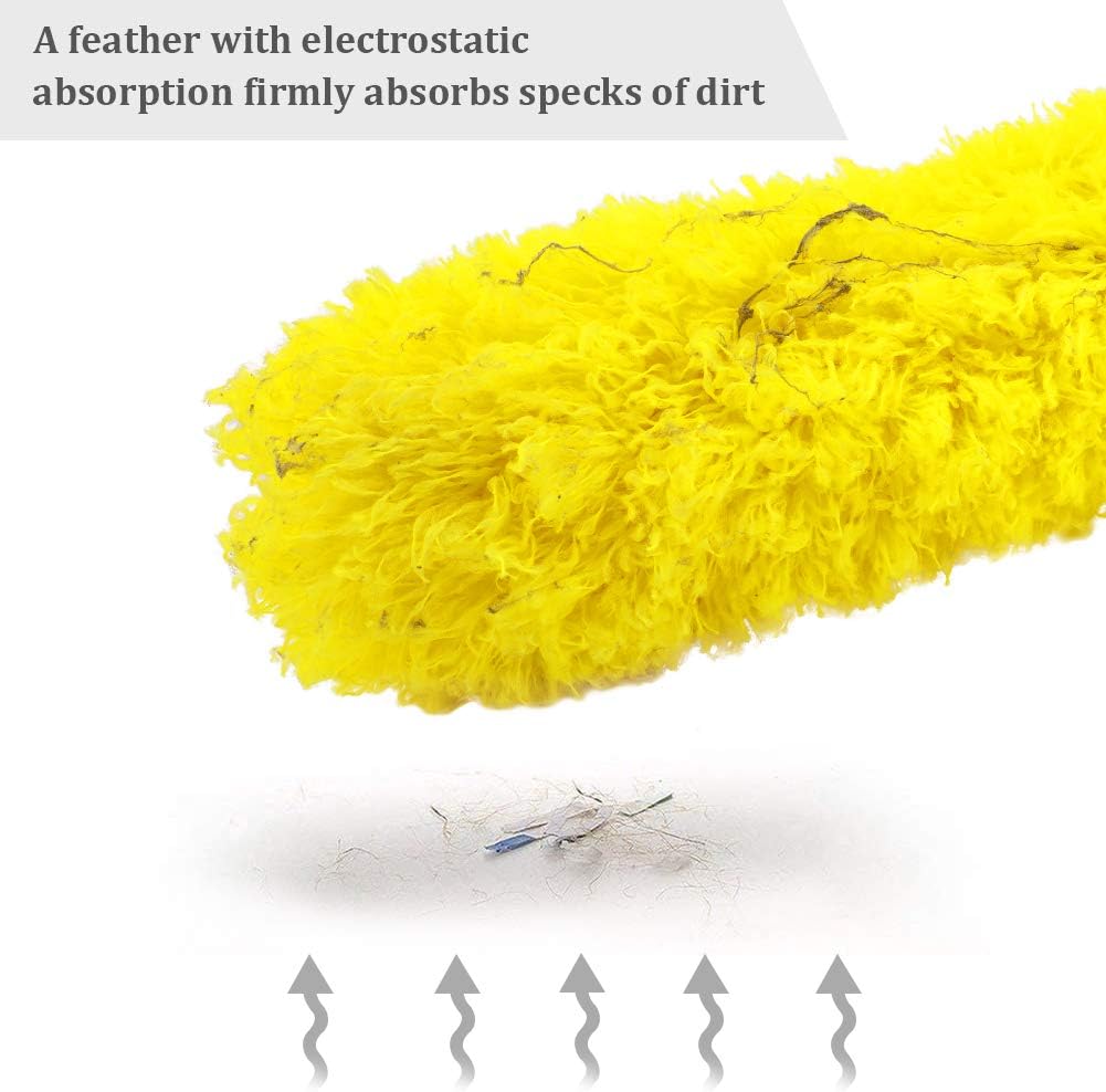 DELUX Microfiber Feather Duster Extendable Duster with 100 inches Extra Long Pole, Bendable Head & Long Handle Dusters for Cleaning Ceiling Fan, High Ceiling, Blinds, Furniture & Cars Gray