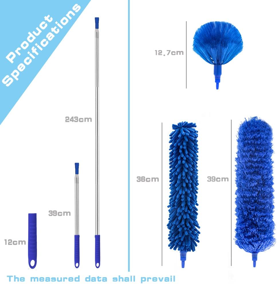Microfibre Duster for high Ceilings, Duster for Cleaning Fan Cobweb, 100