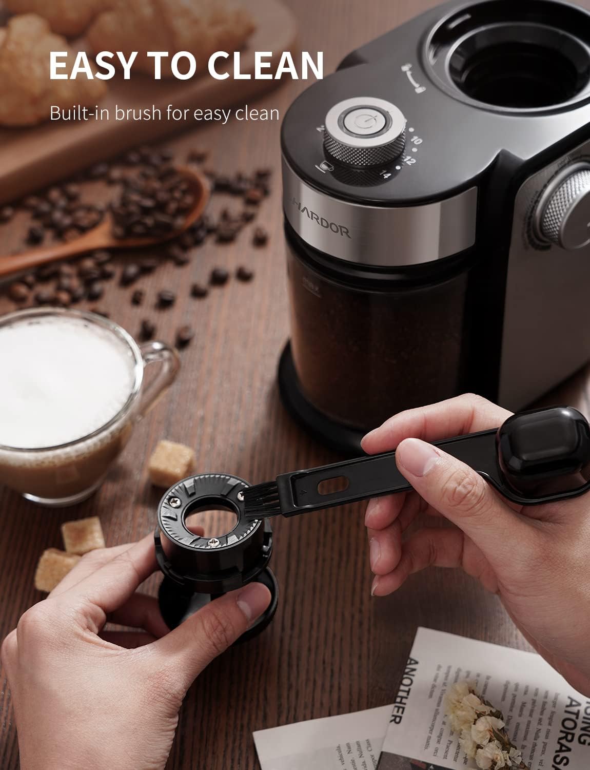 SHARDOR Electric Burr Coffee Grinder 2.0, Adjustable Burr Mill with 16 Precise Grind Setting for 2-14 Cup, Black