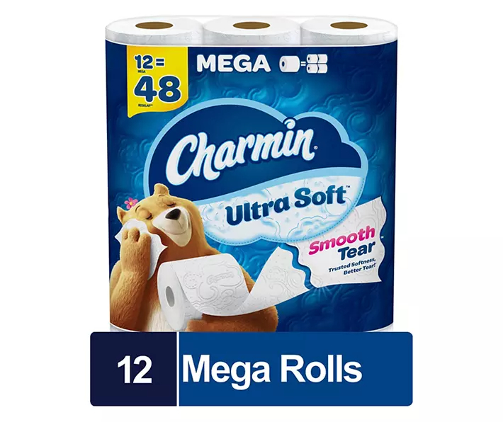 Charmin Ultra Soft Toilet Paper 12 Mega Rolls, 244 Sheets Per Roll