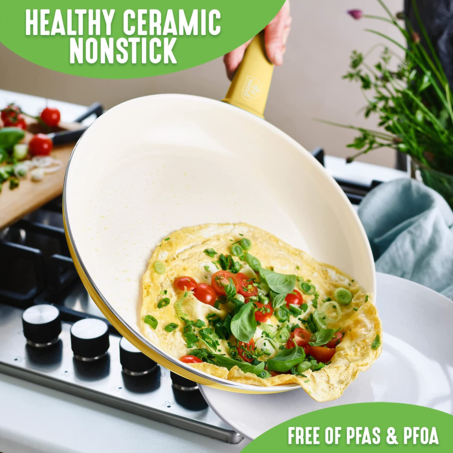 Ceramic non-stick 12-piece pan set