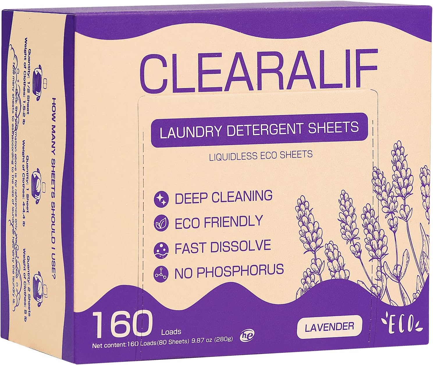 CLEARALIF Laundry Detergent Sheets Up to 160 Loads, Fresh Linen - Great For Travel,Apartments, Dorms,Laundry Detergent Strips Eco Friendly & Hypoallergenic