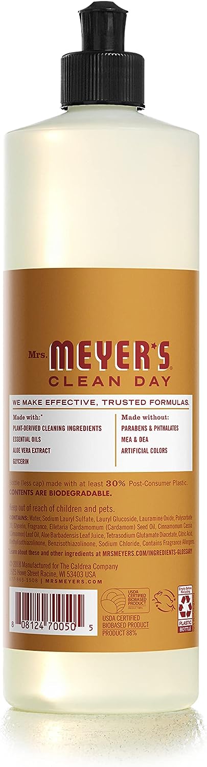 Mrs. Meyer's Liquid Dish Soap, Biodegradable Formula, Lemon Verbena, 16 Fl. Oz - Pack Of 3