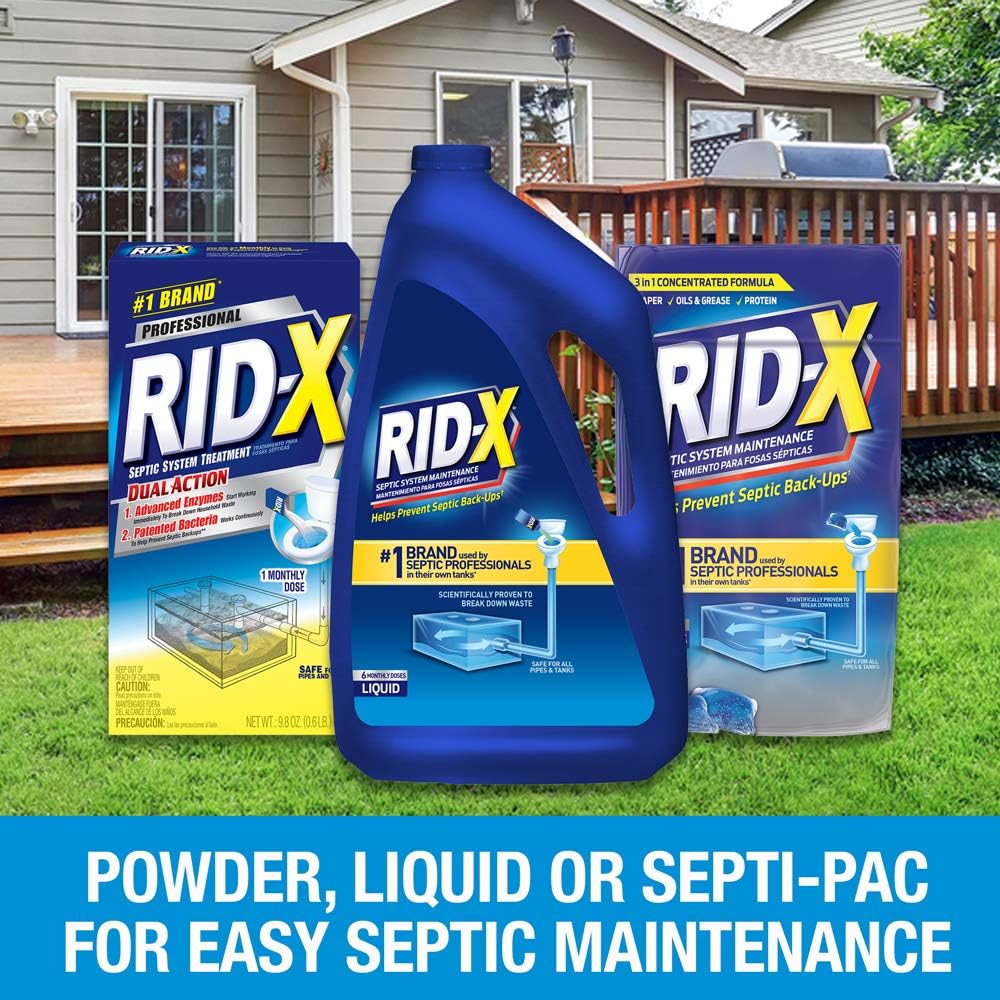 Rid-X Septic System Treatment, Septic Tank Treatment, 3-Monthly Supply Dual Action Septi-Pacs - 3.2 oz